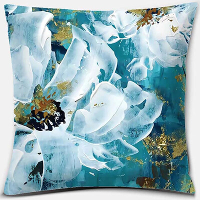 Σειρά εκτύπωσης λουλουδιών και πουλιών Μαξιλαροθήκη τετράγωνη διακόσμηση γραφείου Κάλυμμα μαξιλαριού