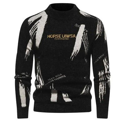 Νέο πουλόβερ απομίμησης βιζόν Μαλακό και άνετο πουλόβερ ζεστό πλεκτό μόδας Ανδρικά ρούχα