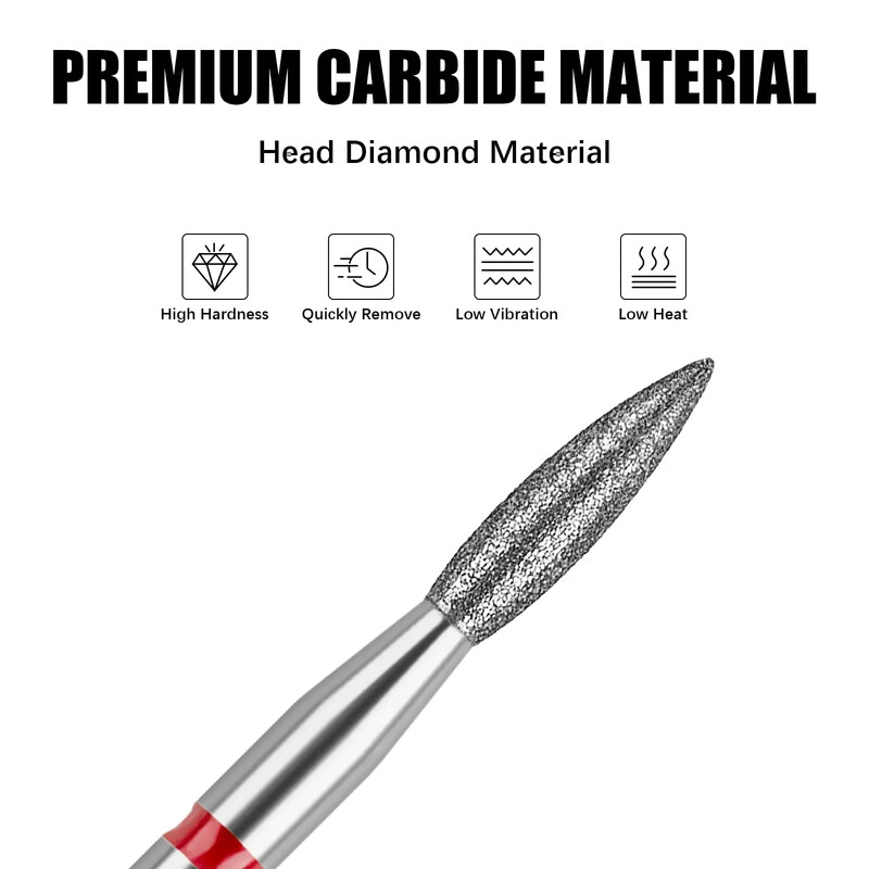 Nagų grąžtai Liepsnos formos galvutė 3/32 colių odelių valymo nagų antgalis, skirtas elektrinei nagų dildymo mašinai akrilo odelių geliniam poliravimui