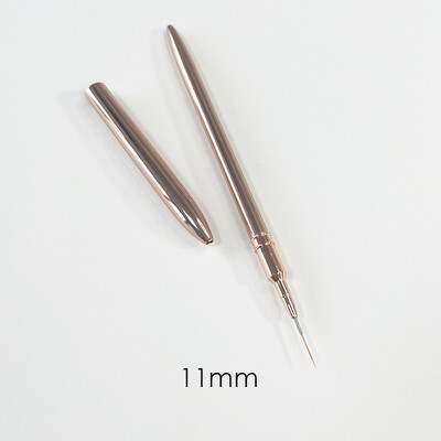 3D akrila nagu mākslas suka Luksusa rožzelta metāla roktura svītrojuma pildspalva UV gēla nagu suku rīks