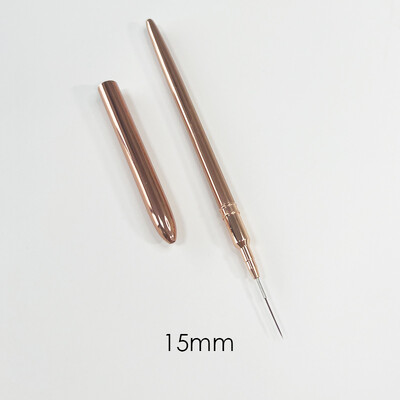 3D akrila nagu mākslas suka Luksusa rožzelta metāla roktura svītrojuma pildspalva UV gēla nagu suku rīks