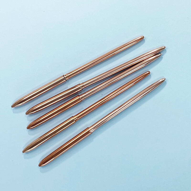 3D akrila nagu mākslas suka Luksusa rožzelta metāla roktura svītrojuma pildspalva UV gēla nagu suku rīks