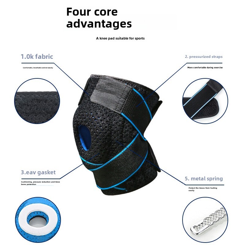 1 kom. Podesivi kompresijski silikonski jastučići za koljena Steznica za potporu koljena Sportska košarkaška vježba Zaštitna oprema Elastični stabilizator