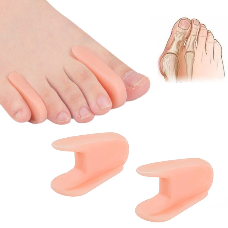 1 Pair Foot Care Tool Gel Separators Toe Separators Hallux Valgus Bunions Adjuster Διορθωτής σιλικόνης Thumb Orthotics Protector Straighten