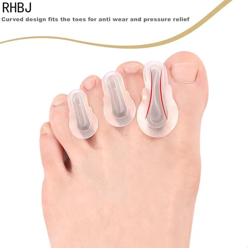 RHBJ 2pcs=1 Pair Thumb and Foot Care Corrector Διορθωτή επικάλυψης σιλικόνης για διόρθωση με κλιπ Pad Toe Separators