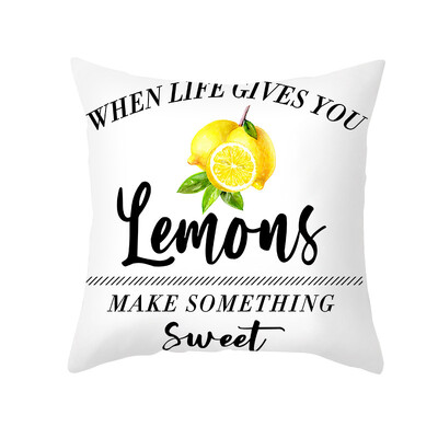 Ljetna voćna jastučna navlaka jastučnica u obliku šartreza, limun, slova, ukras, kauč, nordijski dom