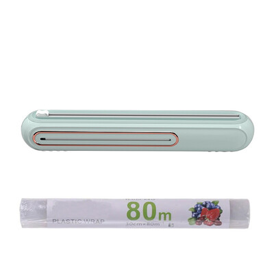 Daugkartinio naudojimo maisto įvyniojimo pjaustytuvas, magnetinis sieninis plastikinių įvyniojimų dozatorius, plėvelės pjaustytuvas su Slide Cutte lipnia plėvele