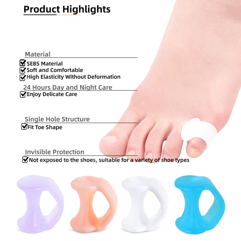 2pcs=1pair Separator Finger Feet Care Protector Silicone Toe Orthopedic Products Bunion Corrector Hallux Valgus For Pedicure