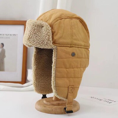 Zimske debele tople kape za zaštitu ušiju Bomber kapa Unisex Muškarci Žene Čvrsta kapa s kapom za uši otporna na vjetar s flisom