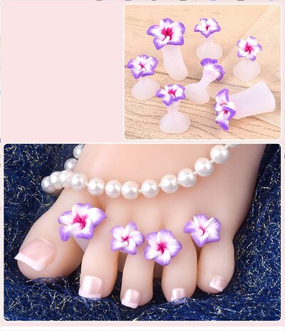 8 τεμ. Βερνίκι νυχιών Διαχωριστής δακτύλων σιλικόνης Σχήμα λουλουδιών μεμονωμένο διαχωριστικό δακτύλων νυχιών φορεία νυχιών Εργαλείο πεντικιούρ