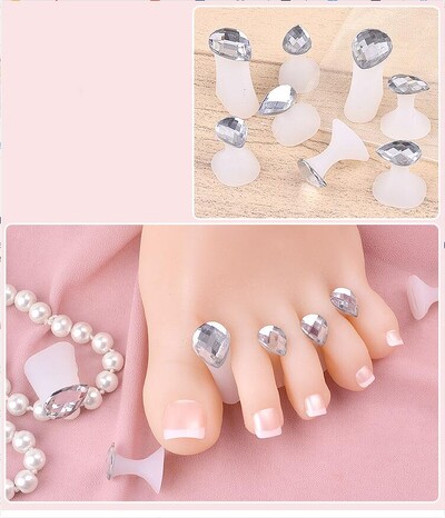 8 τεμ. Βερνίκι νυχιών Διαχωριστής δακτύλων σιλικόνης Σχήμα λουλουδιών μεμονωμένο διαχωριστικό δακτύλων νυχιών φορεία νυχιών Εργαλείο πεντικιούρ