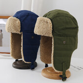 Καπέλο Bomber Ανδρικά Γυναικεία Χοντρό Ζεστό Ρωσικό Καπέλο Ushanka Γούνινο Καπέλο Μόδα Αρσενικό Γυναικείο χειμερινό καπέλο Μαύρο γκρι Earflap Ρωσικό καπέλο σκι