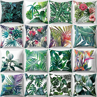Tropical Leaf Cactus Monstera párnahuzat 45*45cm poliészter dobópárnák kanapé lakberendezési dekoráció dekoratív párnahuzat