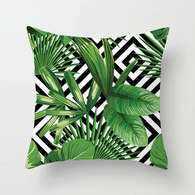 Tropsko lišće Kaktus Monstera Jastučnica 45*45 cm Poliesterski jastuci Kauč Dekoracija doma Ukrasna jastučnica