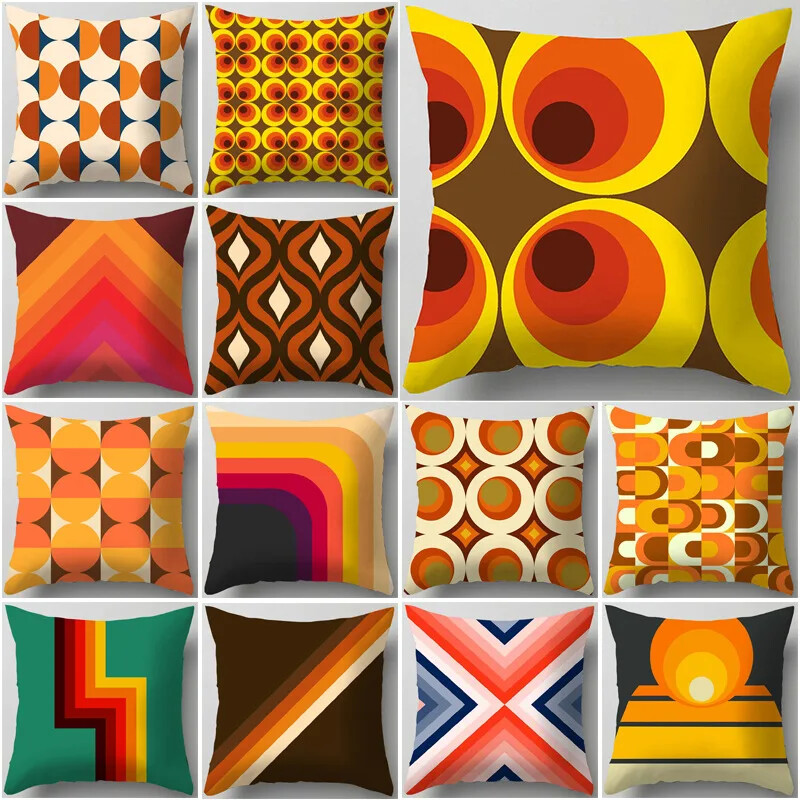 Narančasta geometrijska jastučnica Moderni kućni dekor Dnevni boravak Uredska navlaka za kauč