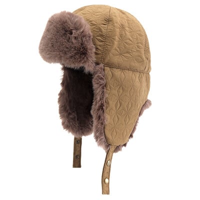 Pălării de bombardier calduroase de iarnă Căptușeală de pluș Șapcă rusească Ushanka Îngroșează Protecția urechilor Șapcă de schi Bărbați, Femei, Pălărie de pilot rezistentă la vânt