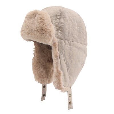 Pălării de bombardier calduroase de iarnă Căptușeală de pluș Șapcă rusească Ushanka Îngroșează Protecția urechilor Șapcă de schi Bărbați, Femei, Pălărie de pilot rezistentă la vânt
