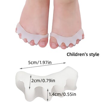 2Pcs=1Pair Finger Spacer Разделител за пръстите на краката Изправяне Мек гел Деца Valgus Bunion Corrector Foot Orthotics Adjuster Care Tools