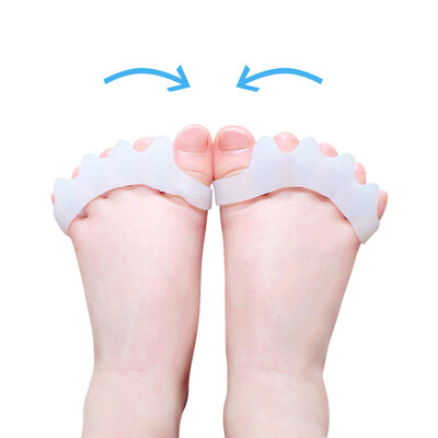 2Pcs=1 Pair Finger Spacer Separator Toe Straightener Soft Gel Children Valgus Bunion Corrector Foot Orthotics Adjuster Care Tools