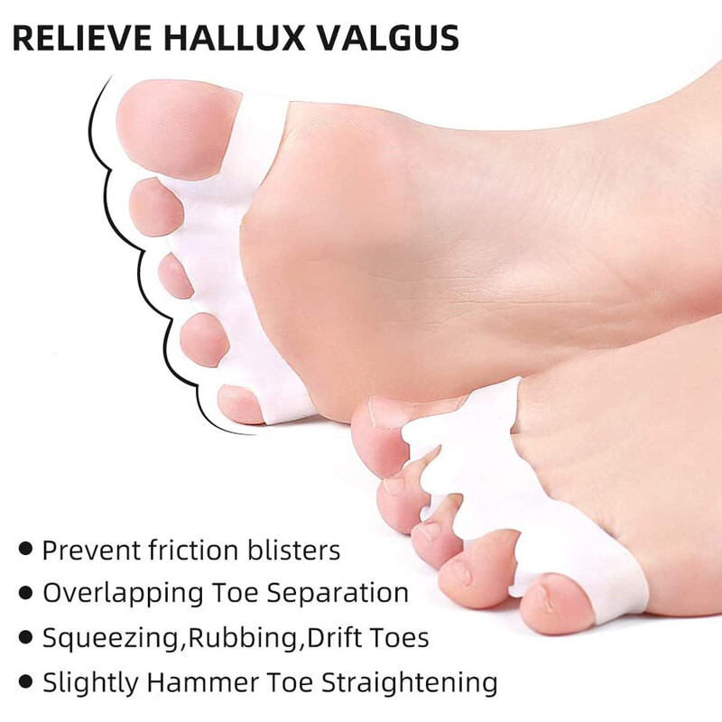 Gel Spreaders Separator Silicone Bunion Correctors for Bent Claw Curved toes Ισιωτικά δακτύλων για γυναίκες & άντρες Εργαλείο περιποίησης ποδιών