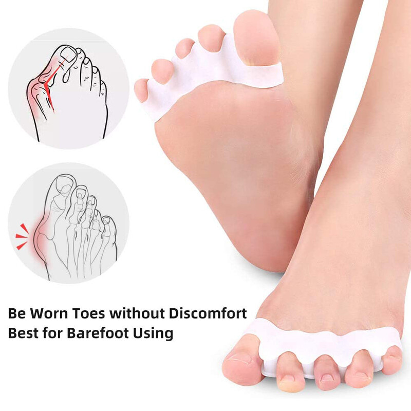 Gel Spreaders Separator Silicone Bunion Correctors for Bent Claw Curved toes Ισιωτικά δακτύλων για γυναίκες & άντρες Εργαλείο περιποίησης ποδιών