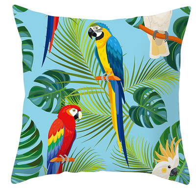 Διακόσμηση σπιτιού Τροπικό στιλ Ζώο πουλί Παπαγάλος Μαξιλάρι Εκτύπωση Πολυεστερική Μαξιλαροθήκη Σαλονιού Κάλυμμα μαξιλαριού καναπέ funda de almohada