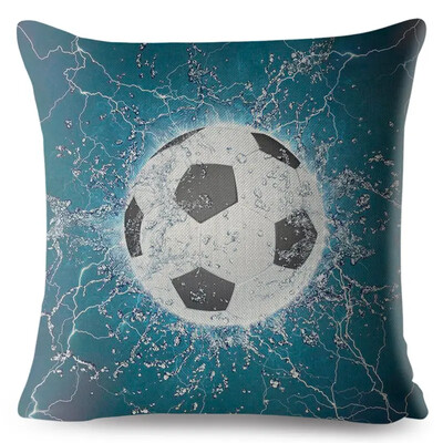 Κάλυμμα μαξιλαροθήκης ποδοσφαίρου κινουμένων σχεδίων Τετράγωνο κάλυμμα μαξιλαριού με δέρμα ροδακινί Διακόσμηση σπιτιού