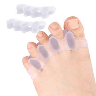 2Pcs=1Pair Black Orthopedic Product Silicone Separator Gel Protector Toe Bunion Corrector Foot Finger Iighter Pedicure