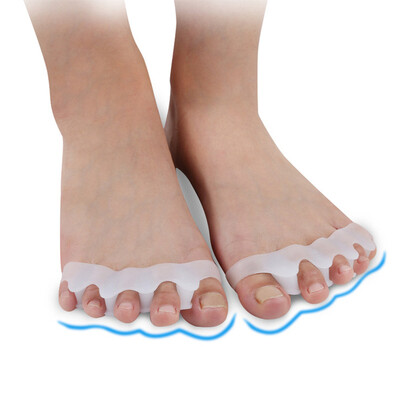 2Pcs=1Pair Black Orthopedic Product Silicone Separator Gel Protector Toe Bunion Corrector Foot Finger Iighter Pedicure