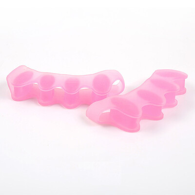 2Pcs=1Pair Black Orthopedic Product Silicone Separator Gel Protector Toe Bunion Corrector Foot Finger Iighter Pedicure