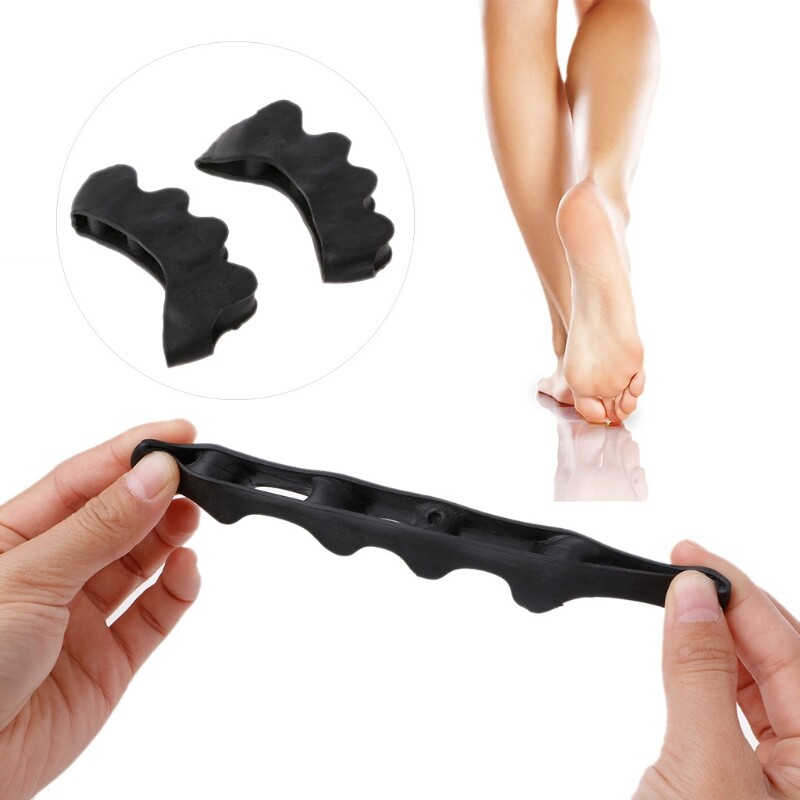 2Pcs=1Pair Black Orthopedic Product Silicone Separator Gel Protector Toe Bunion Corrector Foot Finger Iighter Pedicure