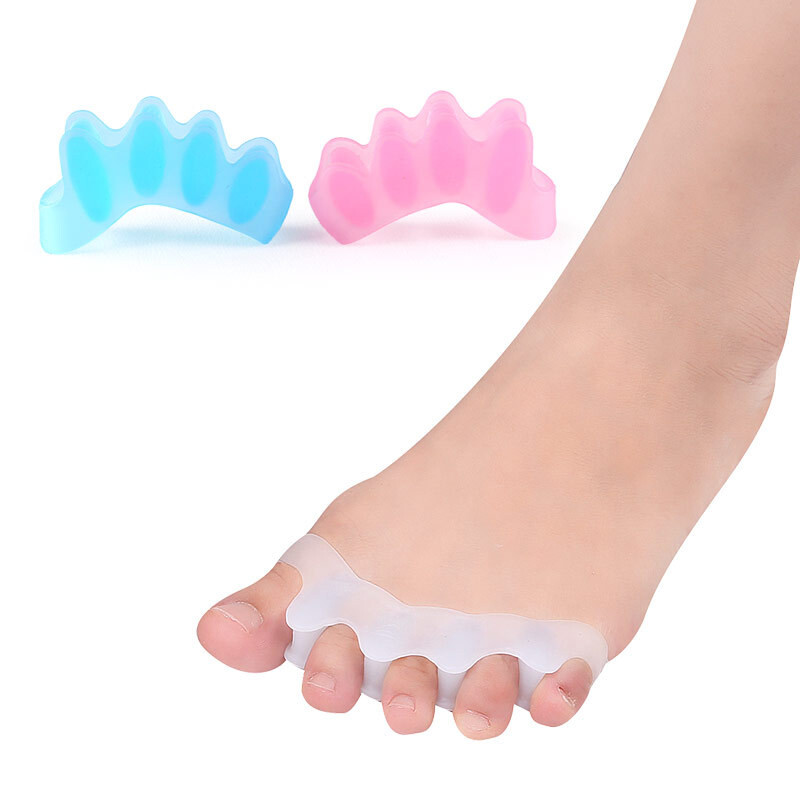 2Pcs=1Pair Black Orthopedic Product Silicone Separator Gel Protector Toe Bunion Corrector Foot Finger Iighter Pedicure