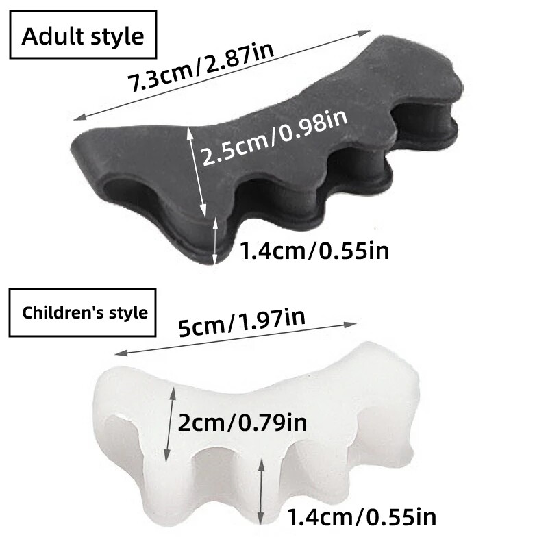 2Pcs=1Pair Black Orthopedic Product Silicone Separator Gel Protector Toe Bunion Corrector Foot Finger Iighter Pedicure