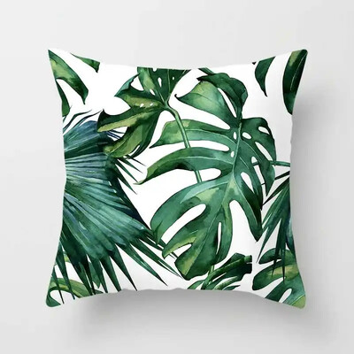 Τροπικά φυτά Cactus Monstera Καλοκαιρινό Διακοσμητικό Ριχτάρι Μαξιλαροθήκη Κάλυμμα Μαξιλαροθήκης Φύλλο Φοίνικας Πράσινη διακόσμηση σπιτιού