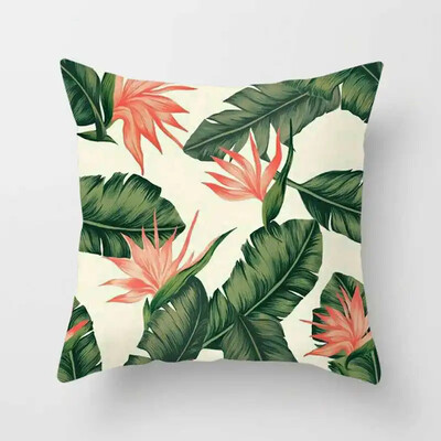 Τροπικά φυτά Cactus Monstera Καλοκαιρινό Διακοσμητικό Ριχτάρι Μαξιλαροθήκη Κάλυμμα Μαξιλαροθήκης Φύλλο Φοίνικας Πράσινη διακόσμηση σπιτιού