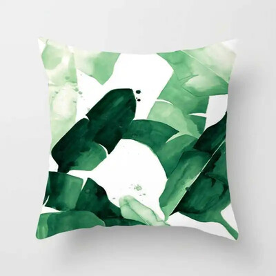 Τροπικά φυτά Cactus Monstera Καλοκαιρινό Διακοσμητικό Ριχτάρι Μαξιλαροθήκη Κάλυμμα Μαξιλαροθήκης Φύλλο Φοίνικας Πράσινη διακόσμηση σπιτιού