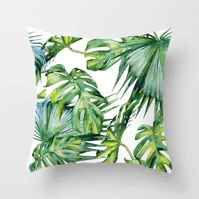 Τροπικά φυτά Cactus Monstera Καλοκαιρινό Διακοσμητικό Ριχτάρι Μαξιλαροθήκη Κάλυμμα Μαξιλαροθήκης Φύλλο Φοίνικας Πράσινη διακόσμηση σπιτιού