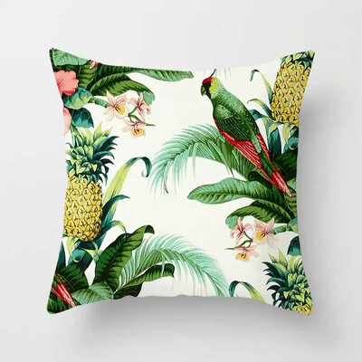 Τροπικά φυτά Cactus Monstera Καλοκαιρινό Διακοσμητικό Ριχτάρι Μαξιλαροθήκη Κάλυμμα Μαξιλαροθήκης Φύλλο Φοίνικας Πράσινη διακόσμηση σπιτιού