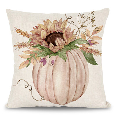 Φθινοπωρινό λουλούδι με στάμπα μαξιλαροθήκη Ροζ κολοκύθας λουλούδι Vintage σχέδιο καναπέ Μαξιλάρι Φθινοπωρινό αγρόκτημα κολοκύθας Ευχαριστιών
