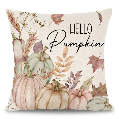 Φθινοπωρινό λουλούδι με στάμπα μαξιλαροθήκη Ροζ κολοκύθας λουλούδι Vintage σχέδιο καναπέ Μαξιλάρι Φθινοπωρινό αγρόκτημα κολοκύθας Ευχαριστιών