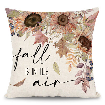 Φθινοπωρινό λουλούδι με στάμπα μαξιλαροθήκη Ροζ κολοκύθας λουλούδι Vintage σχέδιο καναπέ Μαξιλάρι Φθινοπωρινό αγρόκτημα κολοκύθας Ευχαριστιών