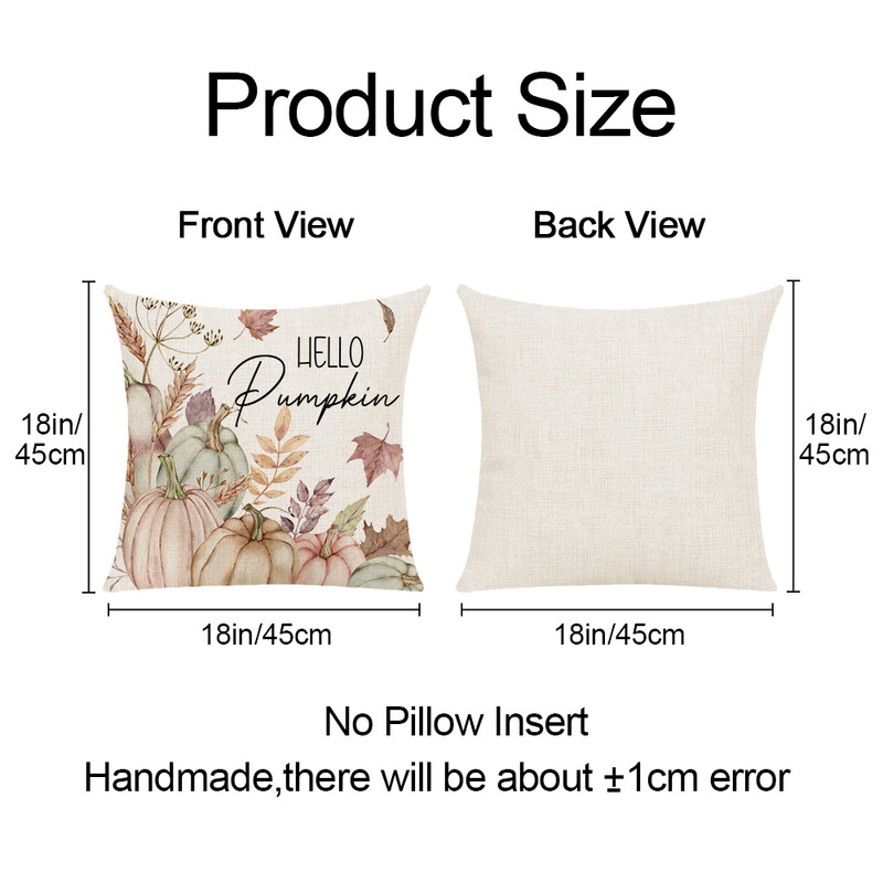 Φθινοπωρινό λουλούδι με στάμπα μαξιλαροθήκη Ροζ κολοκύθας λουλούδι Vintage σχέδιο καναπέ Μαξιλάρι Φθινοπωρινό αγρόκτημα κολοκύθας Ευχαριστιών