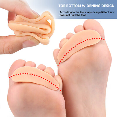 2 τεμάχια=1 ζεύγος σιλικόνης Splitter Foot Care Gel Hammer Toe Support Pads Bunion Adjuster Corrector Ορθοπεδικά διαχωριστικά αναλωσίμων