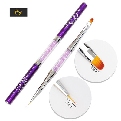 Βούρτσα νυχιών διπλής όψης Ακρυλικά πινέλα νυχιών Επαγγελματικά βερνίκια νυχιών με τζελ Εργαλεία μανικιούρ ζωγραφικής λουλουδιών