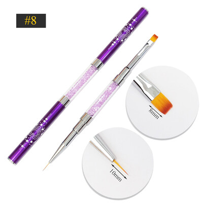 Βούρτσα νυχιών διπλής όψης Ακρυλικά πινέλα νυχιών Επαγγελματικά βερνίκια νυχιών με τζελ Εργαλεία μανικιούρ ζωγραφικής λουλουδιών