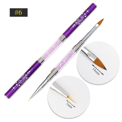 Βούρτσα νυχιών διπλής όψης Ακρυλικά πινέλα νυχιών Επαγγελματικά βερνίκια νυχιών με τζελ Εργαλεία μανικιούρ ζωγραφικής λουλουδιών