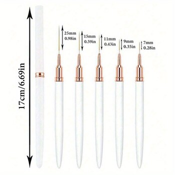 Βούρτσες Nail Art Liner Set Elongated Lines Striping Drawing UV Gel Painting Nail Design Professional Manicure Tool