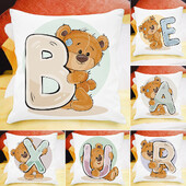 45x45cm crtani medvjed kauč ukras dječje sobe slatka životinja jastučnica tiskana slova navlaka za jastuk