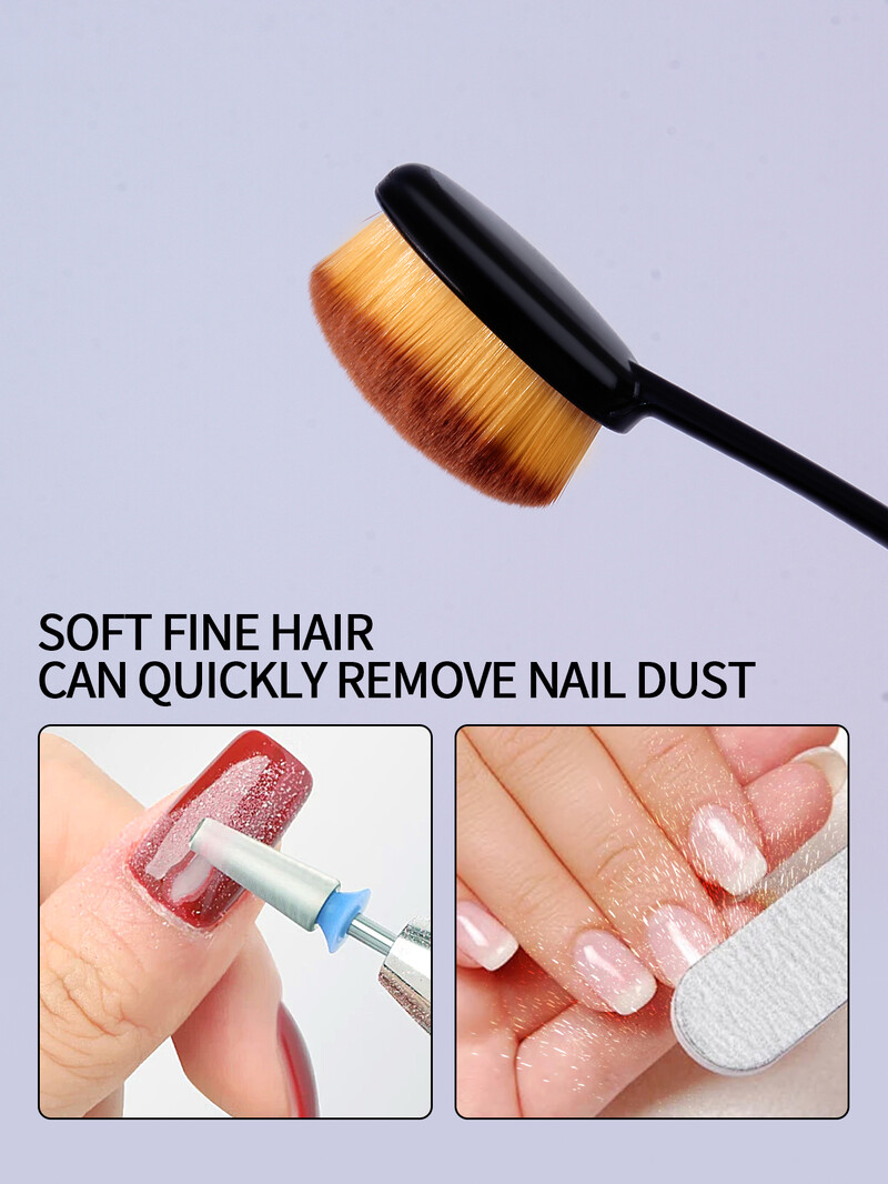 Viena iepakojuma nagu mākslas putekļu birste pārnēsājama putekļu birstes pulēšana, nagu noņemšana, mīksto putekļu noņemšana, nagu tīrīšanas suku rīks