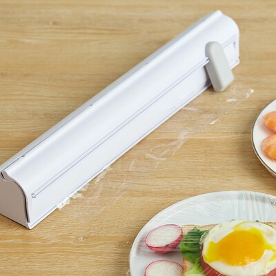 Daugkartinio naudojimo maisto įvyniojimo dozatorius su pjaustytu folijos dozatoriumi laikikliui